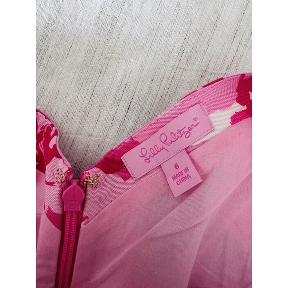 Lilly Pulitzer Womens Hotty Pink First Impression Collins Dress Size 6 Silk Rose - Picture 6 of 10